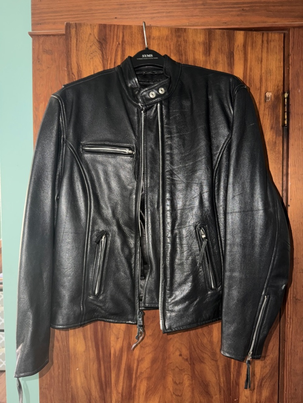 Wilsons Leather Black Bomber Motorcycle Jacket